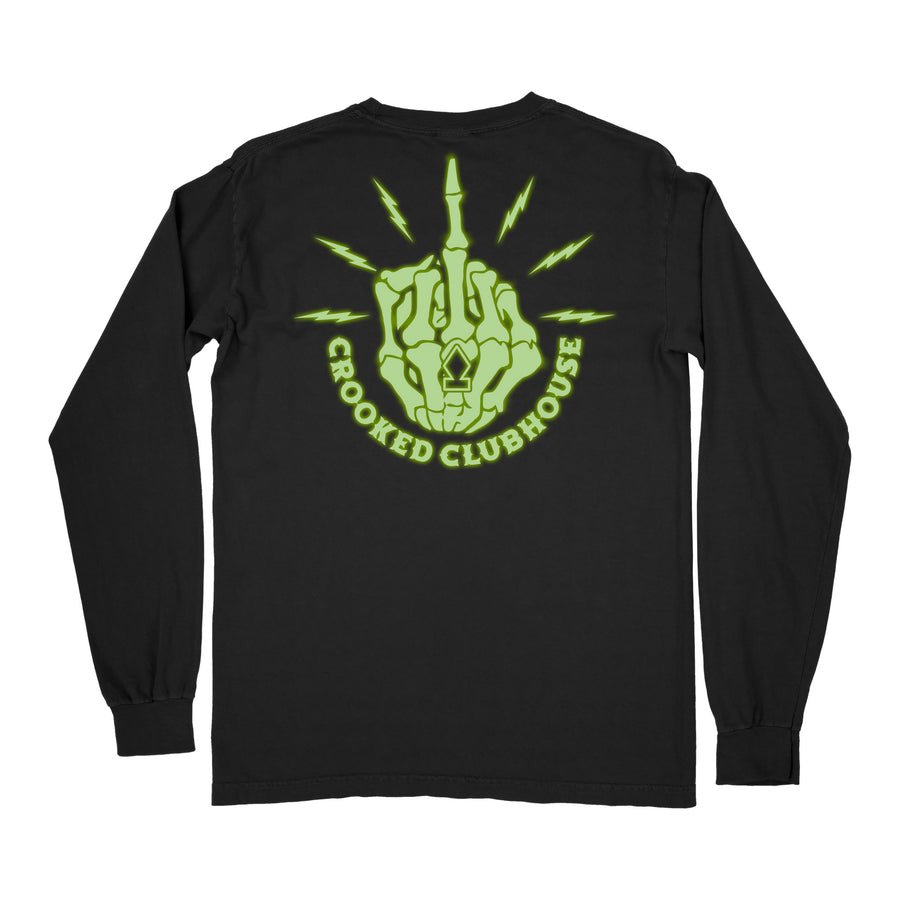 Crooked Clubhouse F.U. Longsleeve Tee - Black/Glow