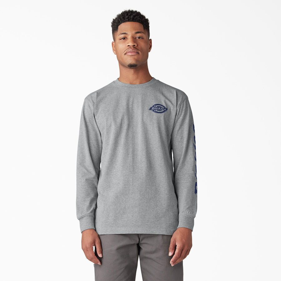 Long Sleeve Heavyweight Logo Tee - Heather Gray