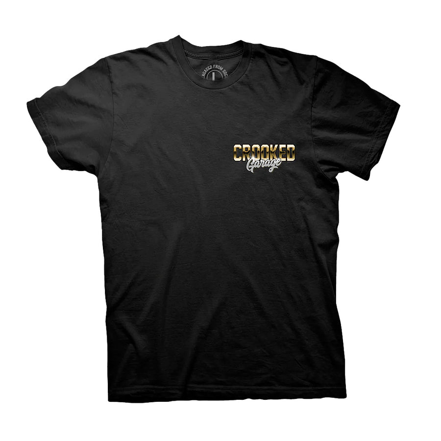 Crooked Clubhouse Gold Ripper Tee - Black