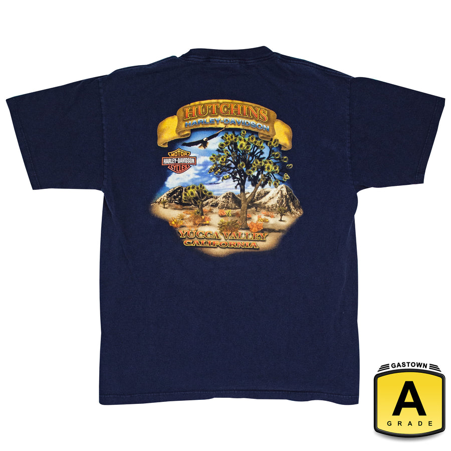 Harley Davidson Vintage T-Shirt - Hutchins Harley Yuca Valley - Navy