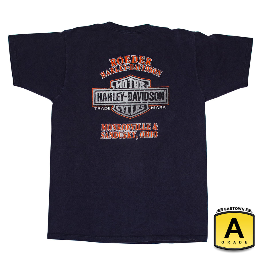 Harley Davidson Vintage T-Shirt - Roeder Harley Ohio - Navy