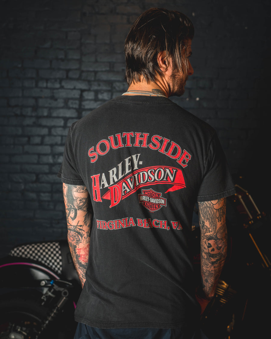 Harley Davidson Vintage T-Shirt - Southside Harley Virginia Beach - Black