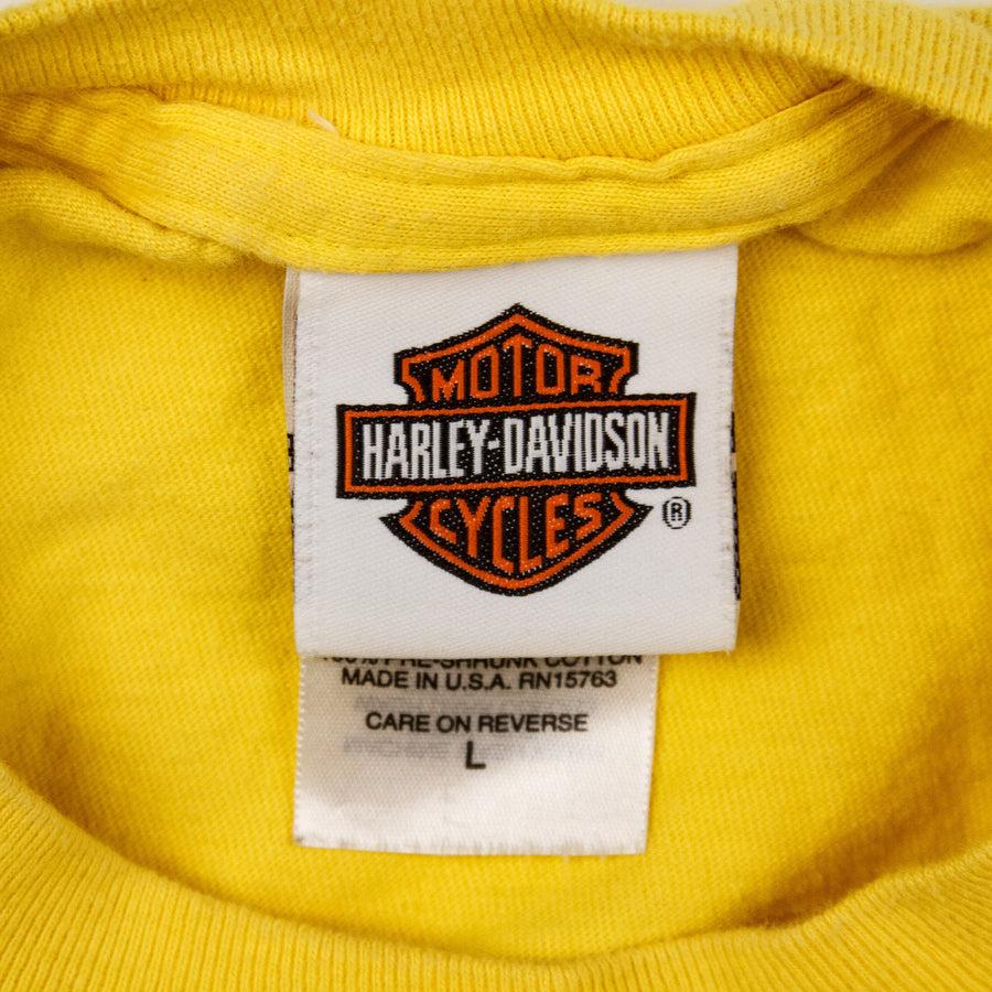 Harley Davidson Vintage Long Sleeve T-Shirt - Patriot Harley Fairfax - Yellow