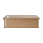 Toyo Steel T-190 Beige. Compact matte beige steel box with seamless construction, ideal for organizing small items. Durable and portable. 0.4kg.