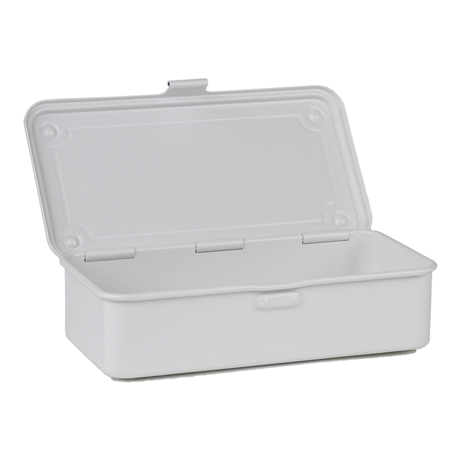 Toyo Steel T-190 White. Open view showing the interior of the matte white steel box, designed for effective organization and easy access. 0.4kg.