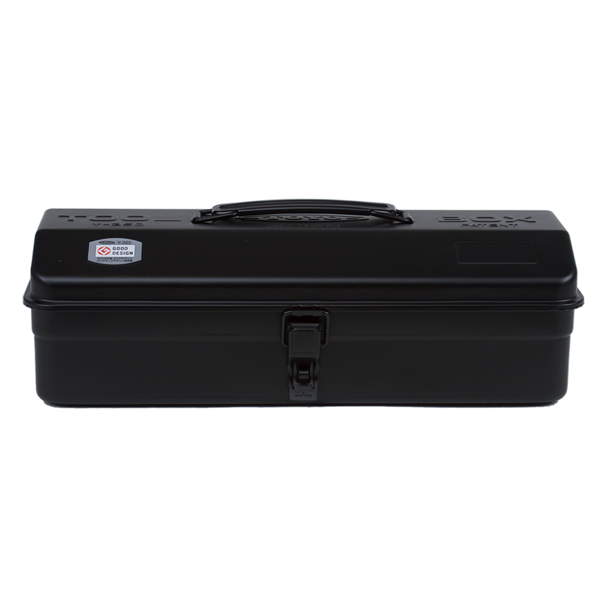 Toyo Steel Y-350 Black. Elegant black steel container with a camber-top cover and round handle, providing a sleek and functional storage solution. 1.3kg.