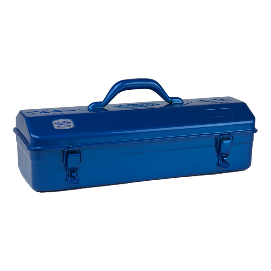 Toyo Steel Y-410 Camber Top Blue. Sturdy blue steel container featuring a sleek camber-top cover and practical round handle for versatile storage. 1.5kg.